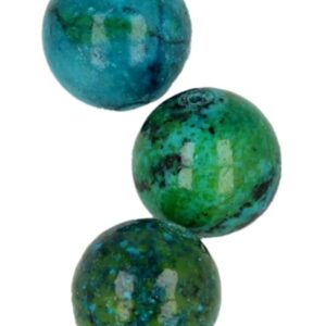 Chrysokolla 15 mm losse kraal (bijgekleurd)
