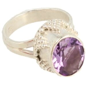 Amethist ring zilver facet bewerkt - 17