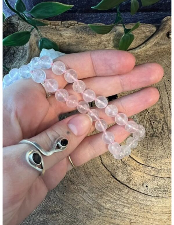 Roze kwarts 8mm kralen ketting 80 cm - Image 2