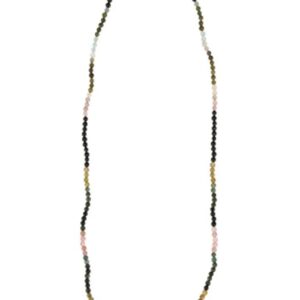 Toermalijn watermeloen collier rond 3mm