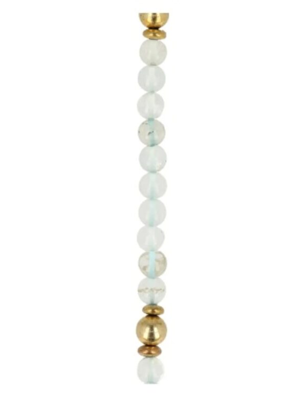 Aquamarijn kralenketting 6mm met goudkleur 80 cm - Image 3