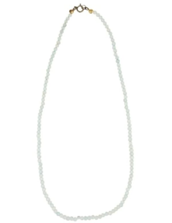 Kralenketting 3mm Aquamarijn met koper 40 cm