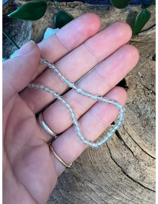 Kralenketting 3mm Aquamarijn met koper 40 cm - Image 2