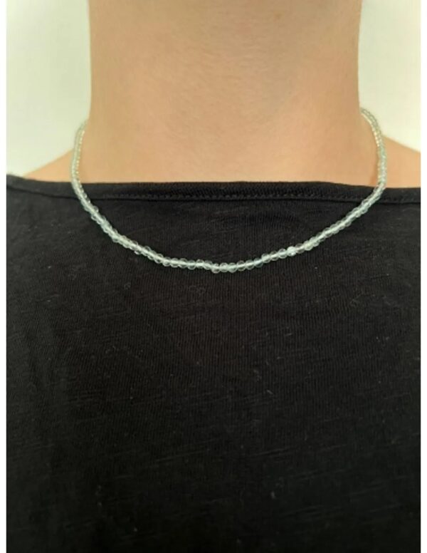 Kralenketting 3mm Aquamarijn met koper 40 cm - Image 4