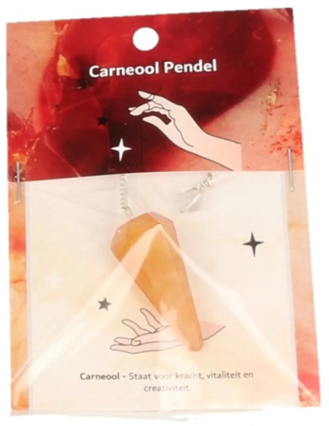 Pendel facet + kaart Carneool