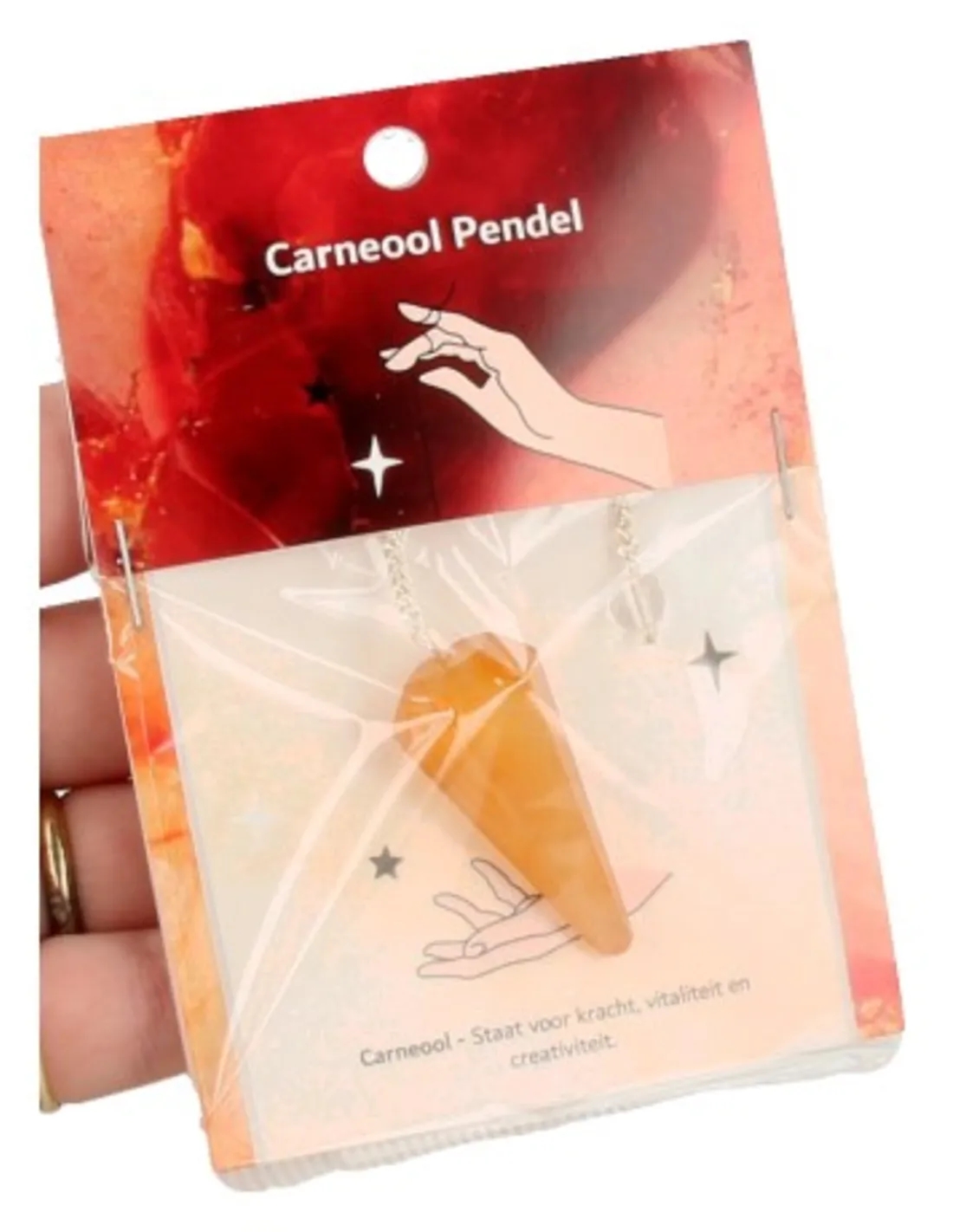 Pendel facet + kaart Carneool - Image 3