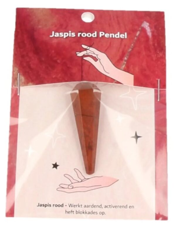 Pendel facet + kaart Jaspis rood