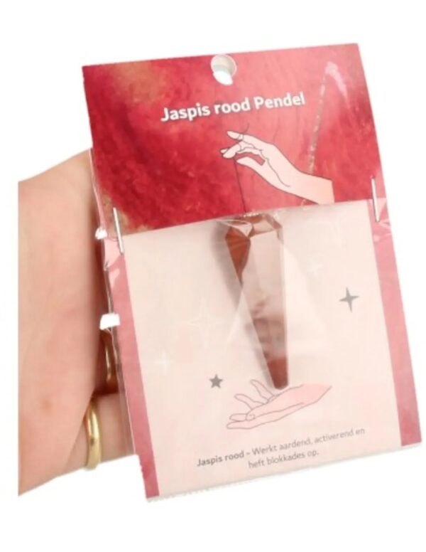 Pendel facet + kaart Jaspis rood - Image 3