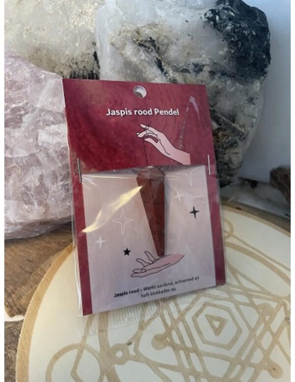 Pendel facet + kaart Jaspis rood - Image 4
