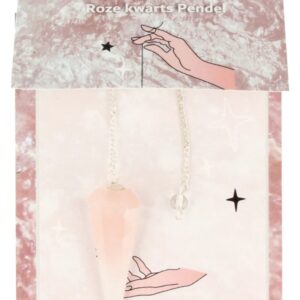 Pendel facet + kaart Roze kwarts