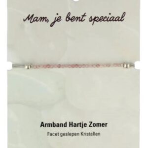 Hartje zomer armband Aardbeienkwarts - Moederdag