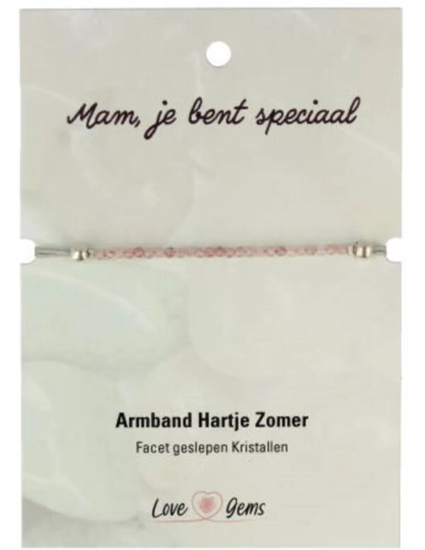 Hartje zomer armband Aardbeienkwarts - Moederdag