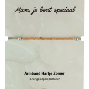 Hartje zomer armband Aventurijn perzik - Moederdag