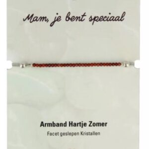 Hartje zomer armband Jaspis rood - Moederdag