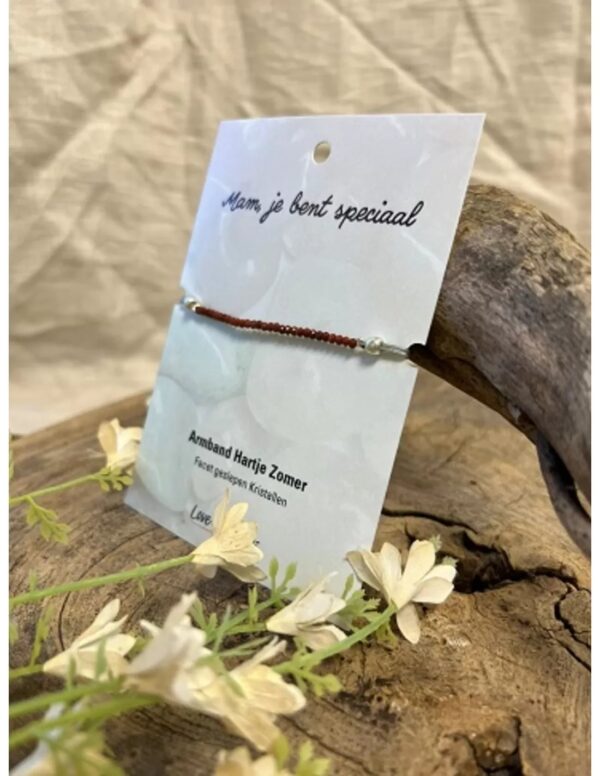 Hartje zomer armband Jaspis rood - Moederdag - Image 4