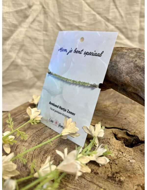 Hartje zomer armband Peridoot - Moederdag - Image 4