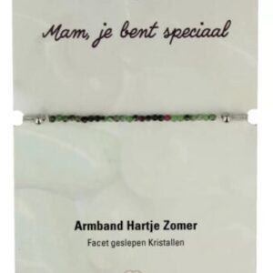 Hartje zomer armband Robijn in Zoisiet - Moederdag