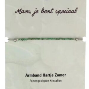 Hartje zomer armband Smaragd - Moederdag