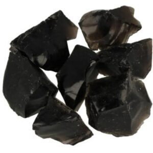 Obsidiaan zwart 250 gr. ruwe brokjes