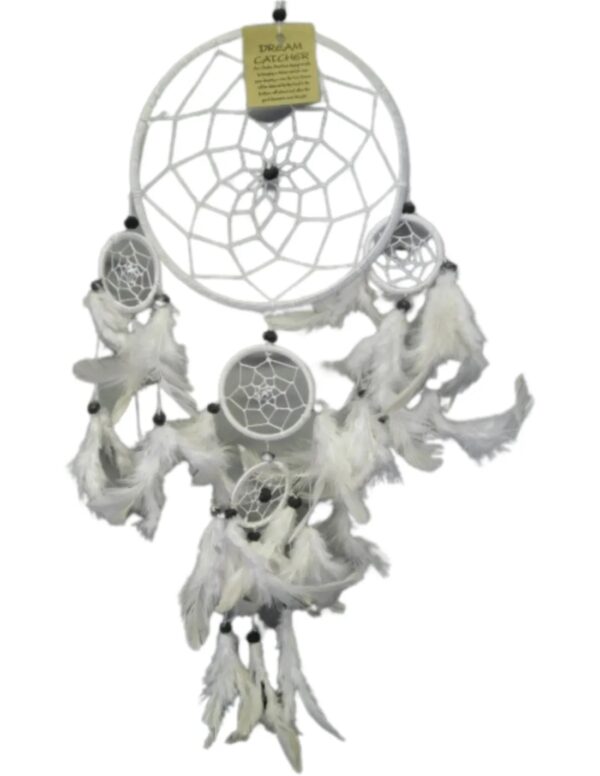 Dromenvanger witte veren 17 cm