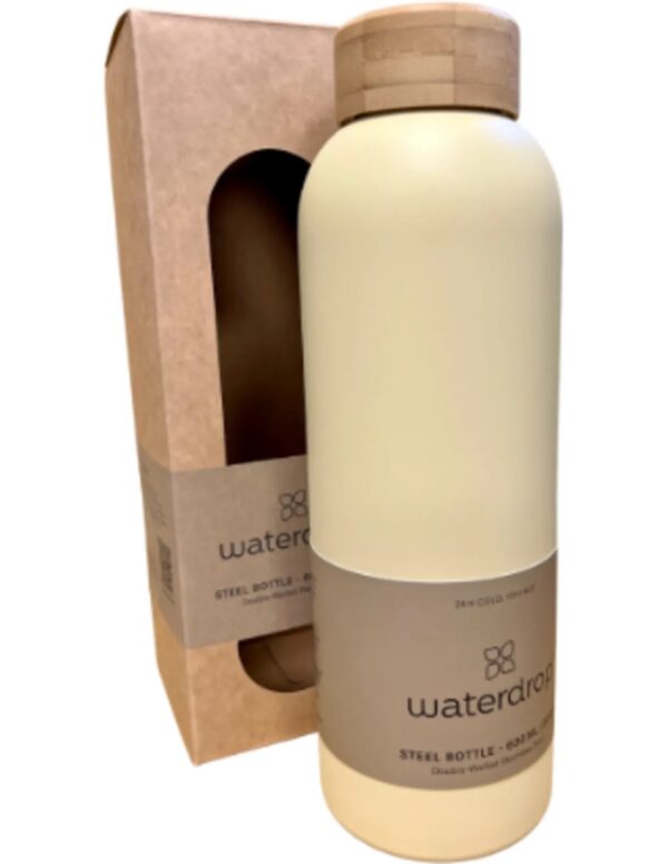 Waterdrop Steel bottle 600 ml Pastel yellow matt