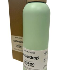 Waterdrop Steel bottle 600 ml Pastel olive matt