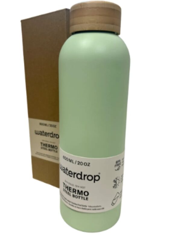 Waterdrop Steel bottle 600 ml Pastel olive matt