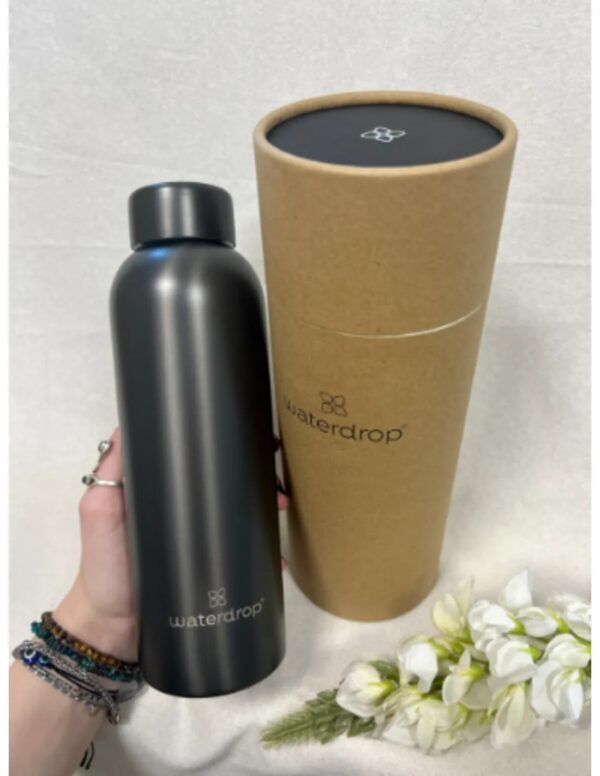 Waterdrop Steel bottle 600 ml Charcoal brushed - Image 2