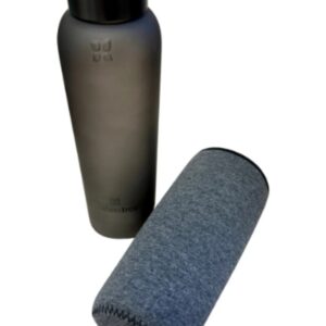 Waterdrop Glass bottle 600 ml Nero / Frosted black