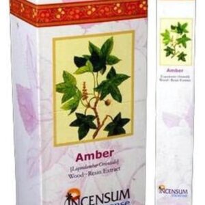 Amber wierook - Incensum - natuurlijke Indiase wierook - doosje van 24 pakjes
