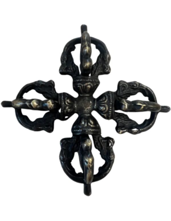 Dubbele dorje messing 8 cm - zwart - Image 2