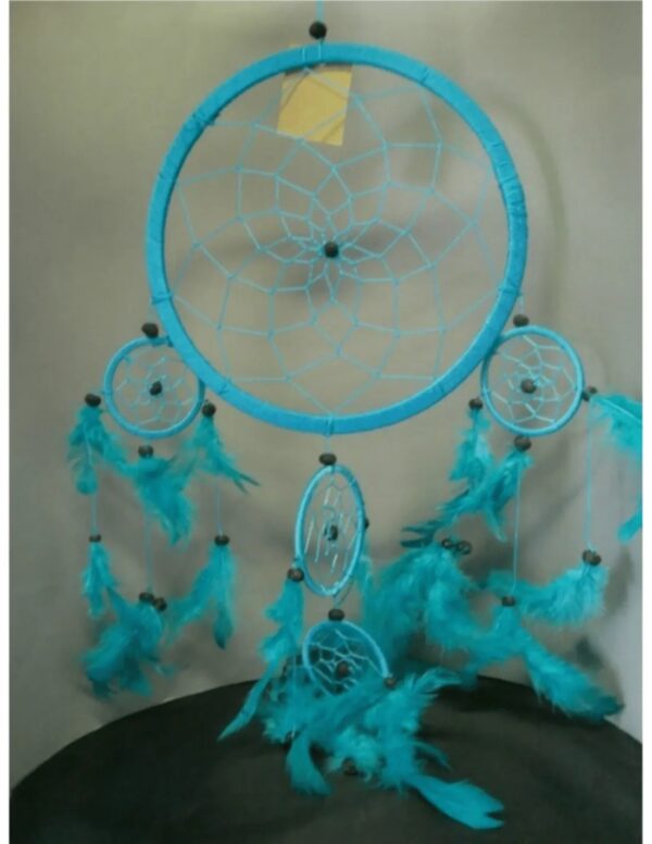 dromenvanger veren kralen 32 cm turquoise