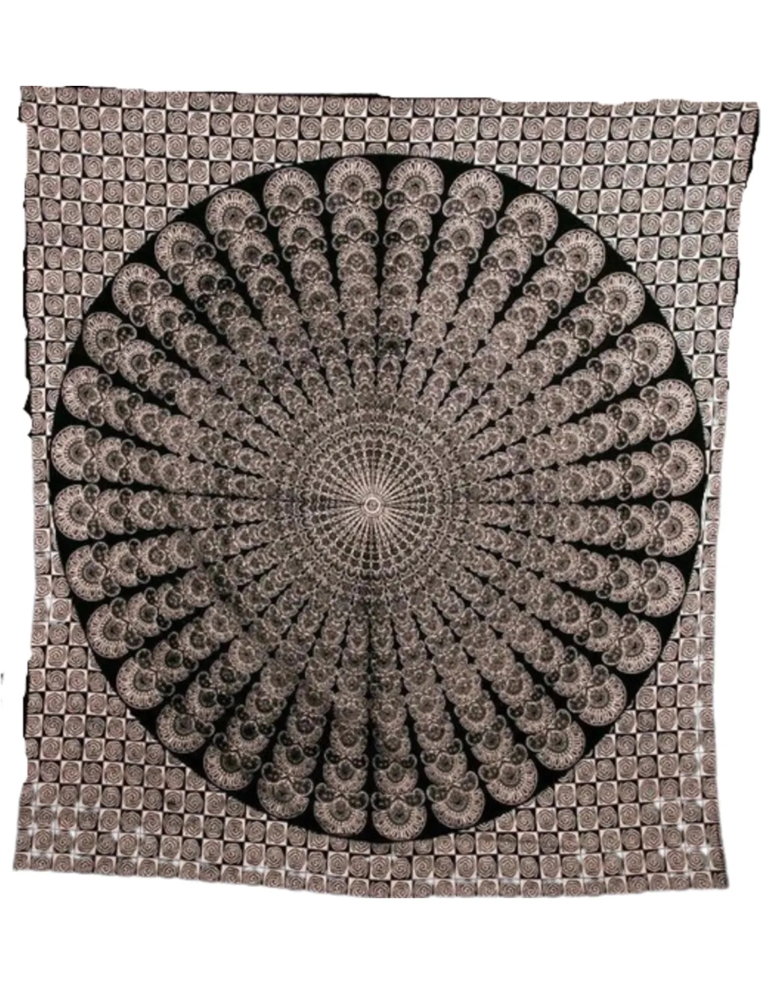 Grandfoulard - 210 - mandala - zwart/wit