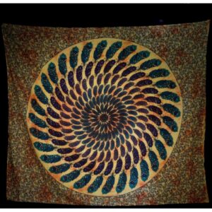 Grandfoulard - 405 - Mandala - Veren - Blauw/Geel