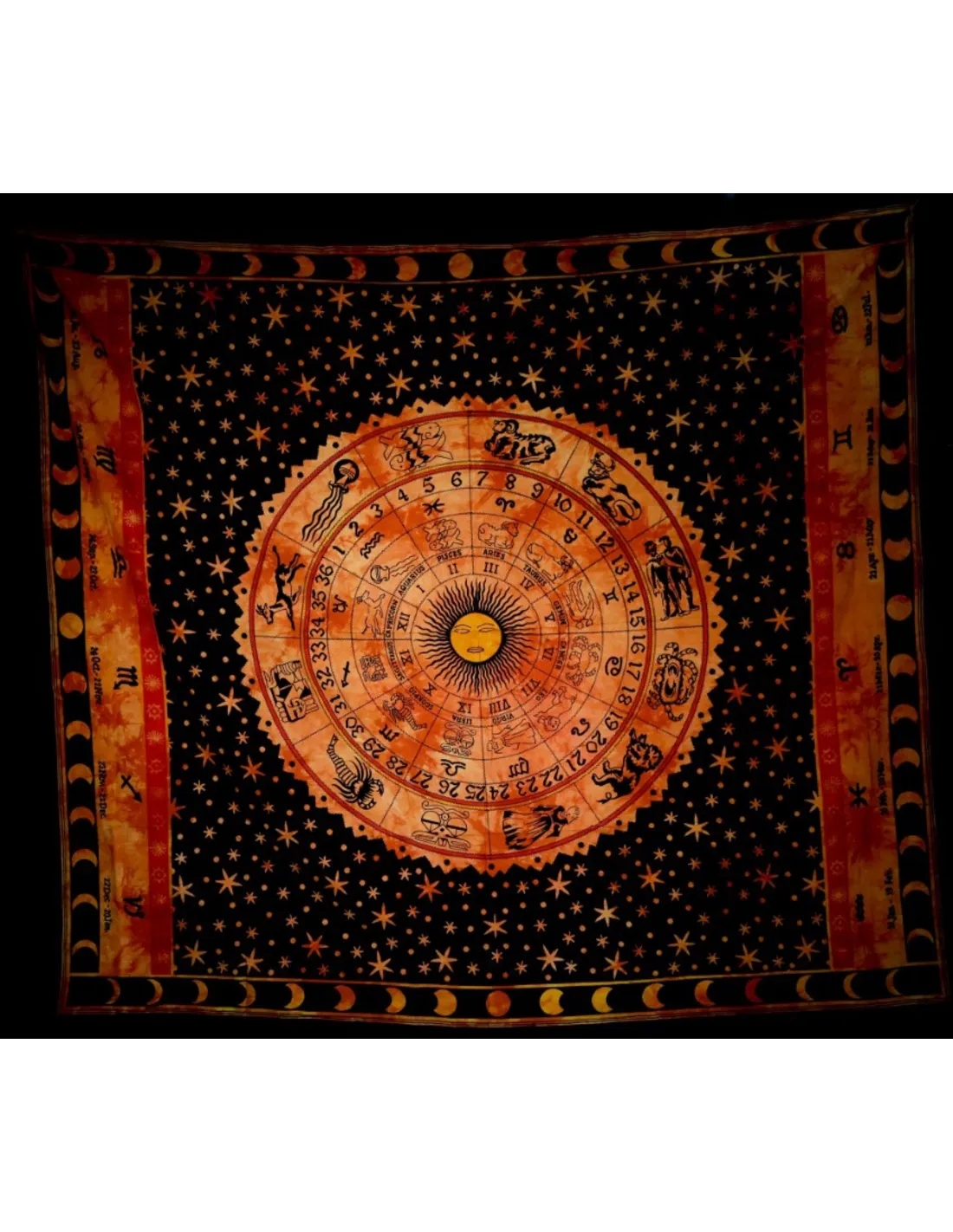 Grandfoulard 65 - Sterrenbeelden - Oranje&Rood- Wandkleed - Bedsprei - Strandlaken