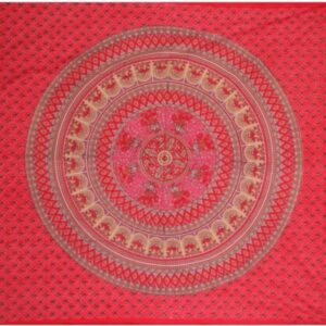Grand foulard B63 - Mandala - Rood - Wandkleed - Bedsprei - Strandlaken