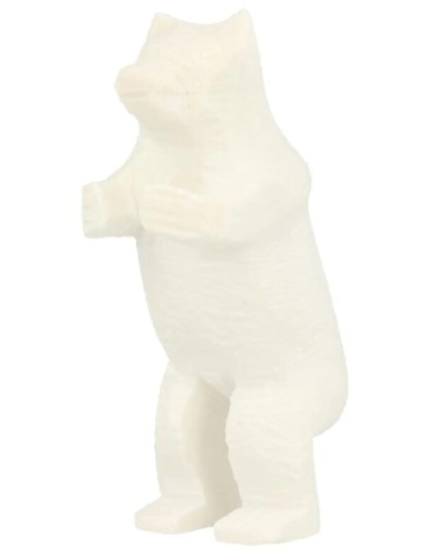 Speksteen beer staand wit 8,5 cm