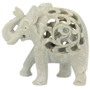 Speksteen olifant in olifant 7 cm