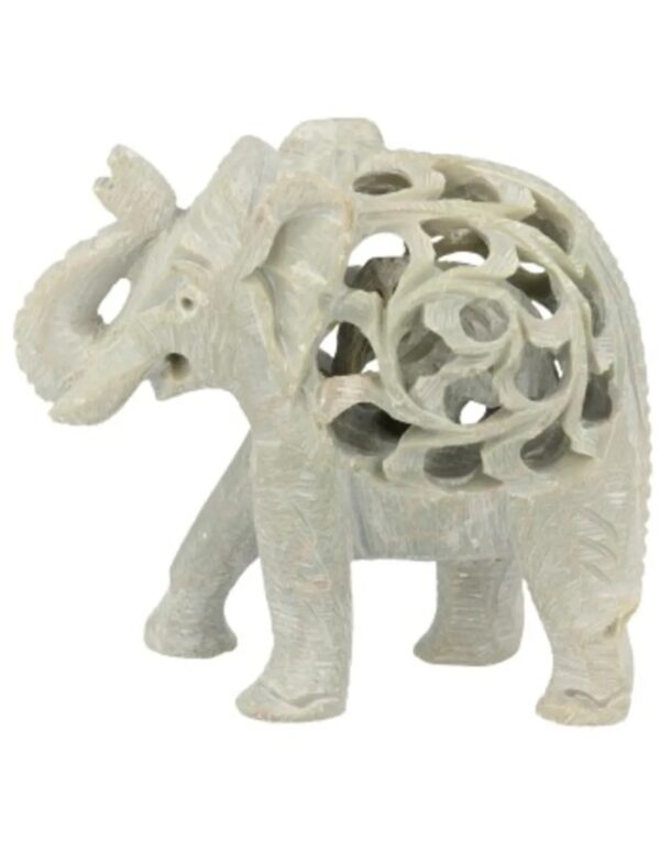 Speksteen olifant in olifant 7 cm