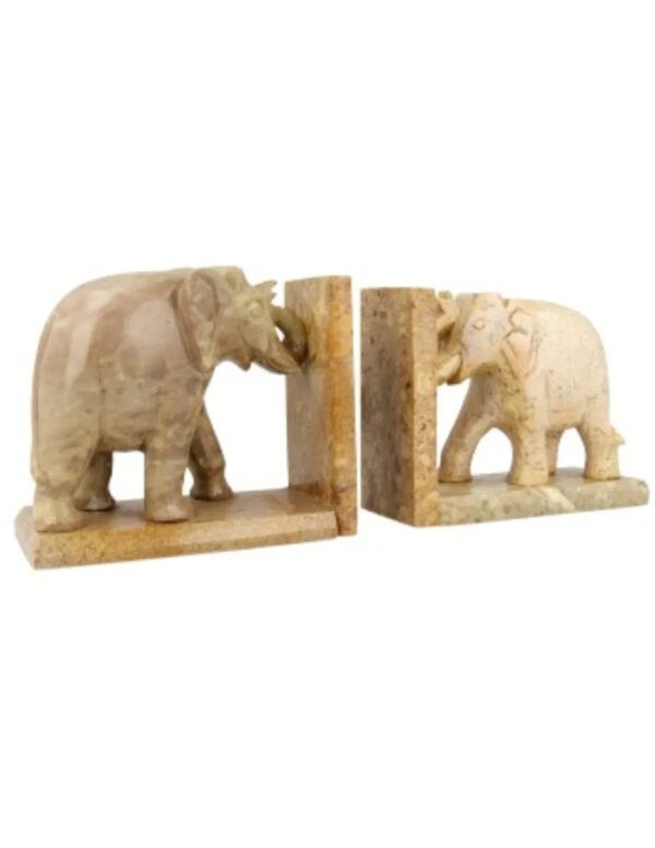 Speksteen olifant set boekensteunen 11,5 cm