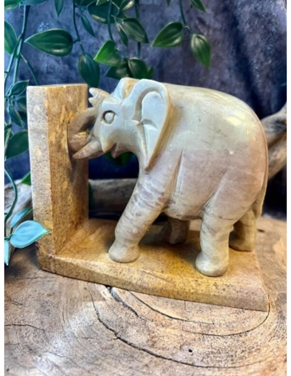 Speksteen olifant set boekensteunen 11,5 cm - Image 2