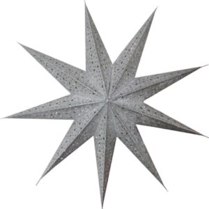 Kerstster met verlichtingsset nr. 40 Zilveren ster "glitter" - Kerstverlichting - Kerstdecoratie - Ø 60 cm