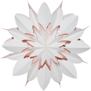 Kerstster met verlichtingsset nr. 46 - Witte Snowflake "flower" - Kerststerren - Kerstverlichting - Kerstdecoratie - Ø 60 cm