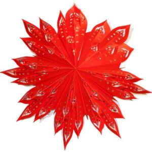 Kerstster met verlichtingsset nr. 48 - Red Snowflake - Kerststerren - Kerstverlichting - Kerstdecoratie - Ø 60 cm