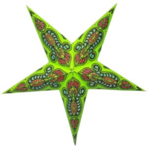 Kerstster met verlichtingsset nr. 52 - Groene ster "Red Snake" - Kerstverlichting - Kerstdecoratie - Ø 60 cm