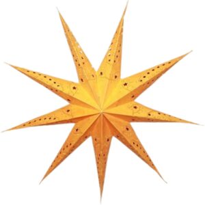 Kerstster met verlichtingsset nr. 54 - Oranje ster "Orange Batik" - Kerstverlichting - Kerstdecoratie - Ø 60 cm