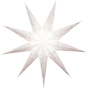 Kerstster met verlichtingsset nr. 56 - Witte ster "White Gold" - Kerstverlichting - Kerstdecoratie - Ø 60 cm