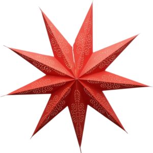 Kerstster met verlichtingsset nr. 57 - Rood - 9 punten - Kerstverlichting - Kerstdecoratie - Ø 60 cm