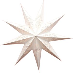 Kerstster met verlichtingsset nr. 60 - Witte ster "White flower" - Kerstverlichting - Kerstdecoratie - Ø 60 cm