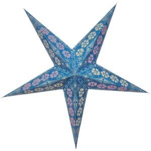Kerstster met verlichtingsset nr. 7 - Blauwe ster "Azurea" - Kerstverlichting - Kerstdecoratie - Ø 60 cm